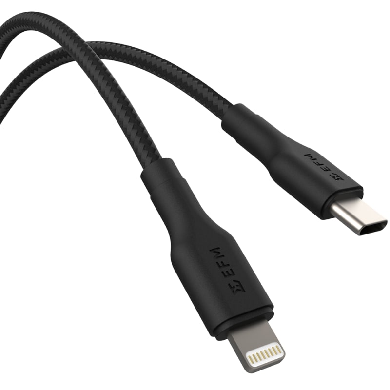 EFCASAE938BLA EFM USBC to Lightning Braided Cable Force Technology