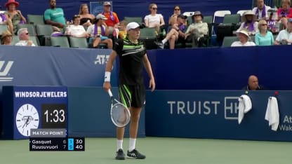 MATCH POINT: E. Ruusuvuori def. R. Gasquet; Winston-Salem QF