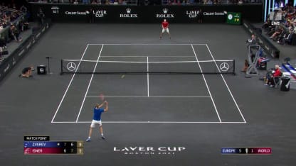 MATCH POINT: A. Zverev def. J. Isner; Boston Laver Cup