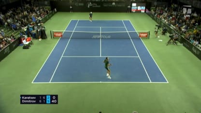 MATCH POINT: G. Dimitrov def. A. Karatsev; San Diego QF