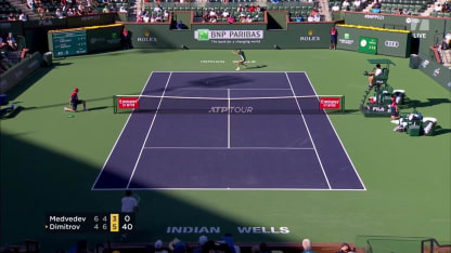 MATCH POINT: G. Dimitrov def. D. Mevedev; Indian Wells 4R