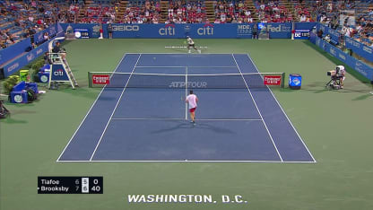 MATCH POINT: J. Brooksby def. F. Tiafoe; DC 2R