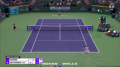 MATCH POINT: J. Ostapenko def. S. Rogers; Indian Wells QF