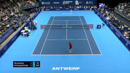 MATCH POINT: D. Schwartzman def. J. Brooksby; Antwerp SF