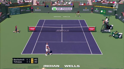 MATCH POINT: N. Basilashvili def. S. Tsitsipas; Indian Wells QF