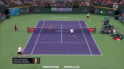 MATCH POINT: J. Peers and F. Polasek def. A. Karatsev and A. Rublev; Indian Wells F