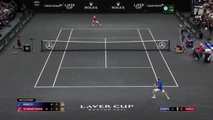 MATCH POINT: A. Rublev def. D. Schwartzman; Boston Laver Cup