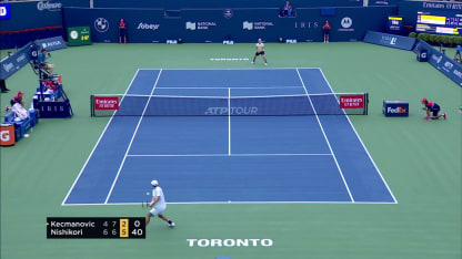 MATCH POINT: K. Nishikori def. M. Kecmanović; Toronto 1R