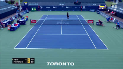 MATCH POINT: B. Paire def. M. McDonald; Toronto 2R
