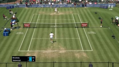 MATCH POINT: J. Brooksby def. P. Gojowczyk; Hall of Fame Open QF