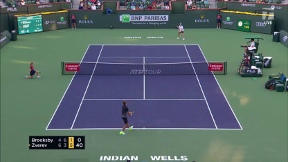 MATCH POINT: A. Zverev def. J. Brooksby; Indian Wells 2R