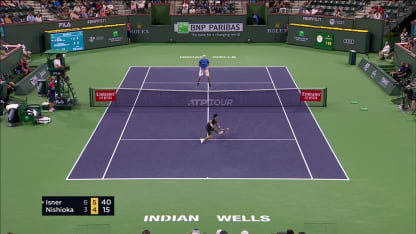 MATCH POINT: J. Isner def. Y. Nishioka; Indian Wells 2R
