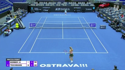 MATCH POINT: J. Teichmann def. A. Kerber; Ostrava 1R