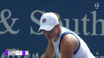 MATCH POINT: A. Barty def. H. Watson; Cincinnati 2R