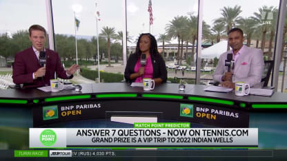 Tennis Channel Live: Indian Wells "Match Point Predictor" Game