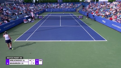 MATCH POINT: B. Krejcikova def. G. Muguruza; Cincinnati 3R