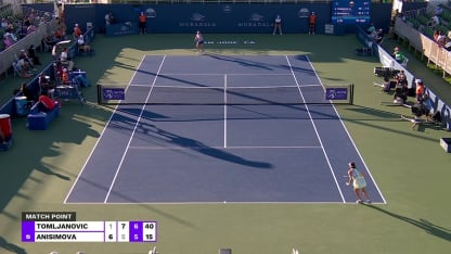 MATCH POINT: A. Tomljanovic def. A. Anisimova; Silicon Valley Classic 1R