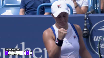 MATCH POINT: A. Barty def. V. Azarenka; 3R