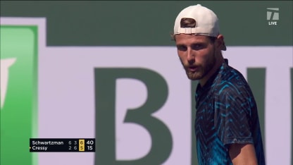 MATCH POINT: D. Schwartzman def. M. Cressy; Indian Wells 2R