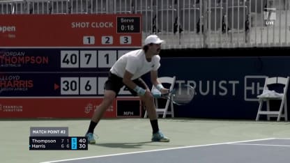 MATCH POINT: J. Thompson def. L. Harris; Atlanta Open 1R