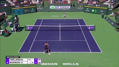    MATCH POINT: A. Tomljanovic def. G. Muguruza; Indian Wells 2R