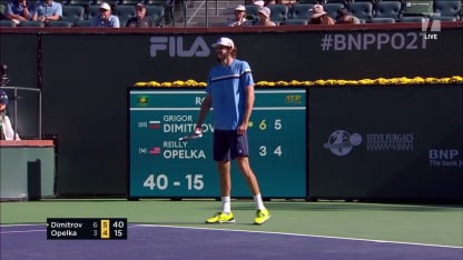 MATCH POINT: G. Dimitrov def. R. Opelka; Indian Wells 3R