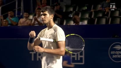 MATCH POINT: C. Alcaraz Garfia def. M. Giron; Winston-Salem QF