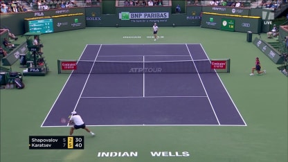 MATCH POINT: A. Karatsev def. D. Shapovalov; Indian Wells 3R