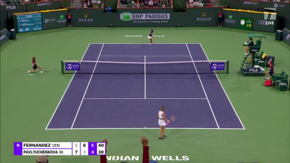 MATCH POINT: L. Fernandez def. A. Pavlyuchenkova; Indian Wells 3R