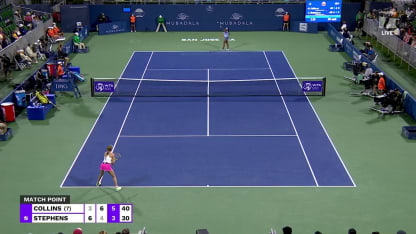 MATCH POINT: D. Collins def. S. Stephens; San Jose 2R