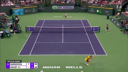 MATCH POINT: A. Sasnovich def. S. Halep; Indian Wells 3R
