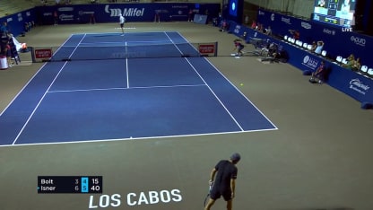 MATCH POINT: J. Isner def. A. Bolt; Mifel 3R