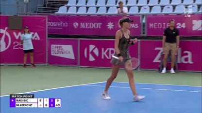 MATCH POINT: K. Mladenovic def. N. Radisic; Portoroz 1R