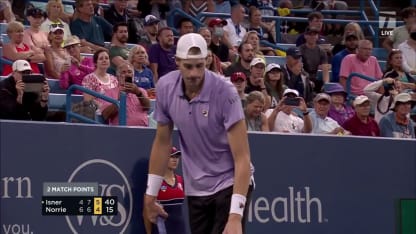 MATCH POINT: J. Isner def C. Norrie; Cincinnati 1R