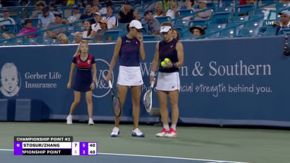 MATCH POINT: Z. Shuai/S. Stosur def. G. Dabrowski/L. Stefani; Cincinnati F