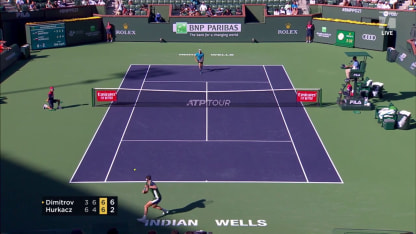 MATCH POINT: G. Dimitrov def. H. Hurkacz; Indian Wells Quarterfinals