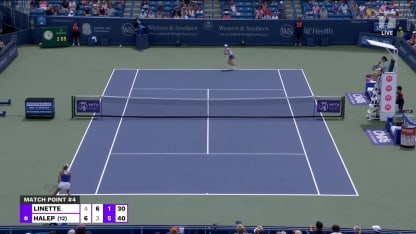 MATCH POINT: S. Halep def. M. Linette; Cincy 1R