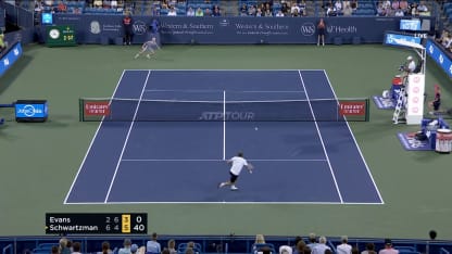 MATCH POINT: D. Schwartzman def. D. Evans; Cincinnati 1R