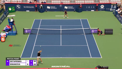MATCH POINT: K. Siniakova def. J. Ostapenko; Montreal 1R