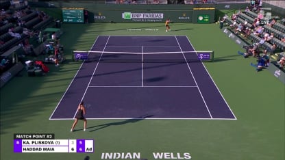 MATCH POINT: B. Haddad-Maia def. K. Pliskova; Indian Wells 3R