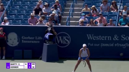 MATCH POINT: A. Barty def. A. Kerber; Cincinnati SF