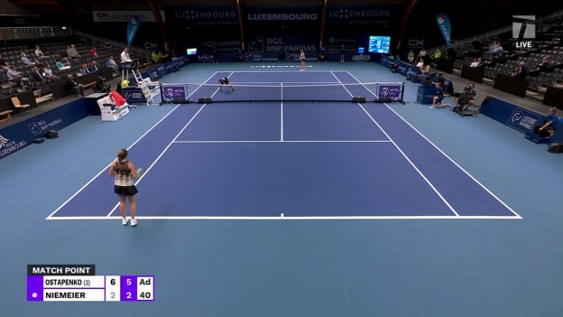 MATCH POINT: J. Ostapenko def. J. Niemeier; Luxembourg 1R
