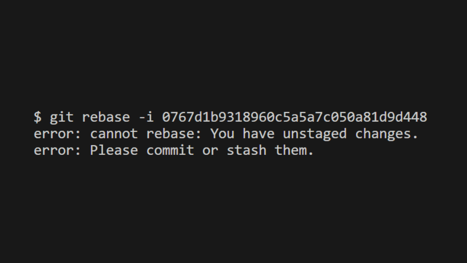 有尚未提交的變更，Git 拒絕執行 rebase