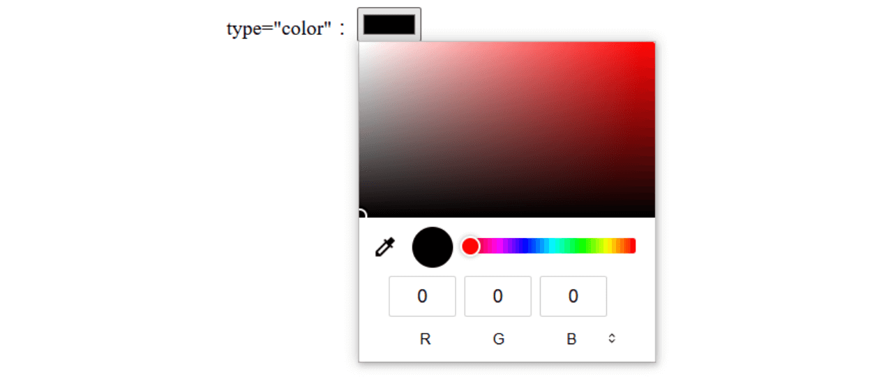 type="color":色彩選擇器