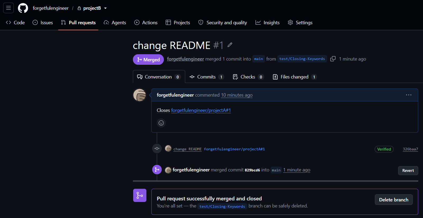 PR merge