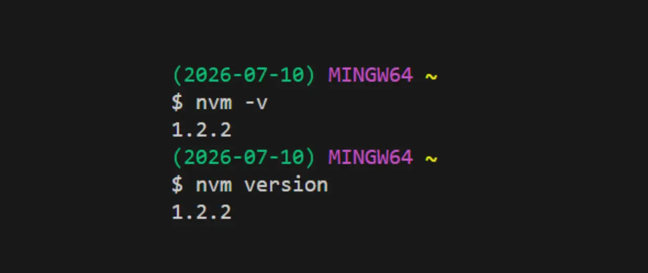 確認 nvm 版本