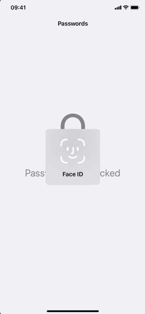 A banking app login screen showing a faceid prompt
