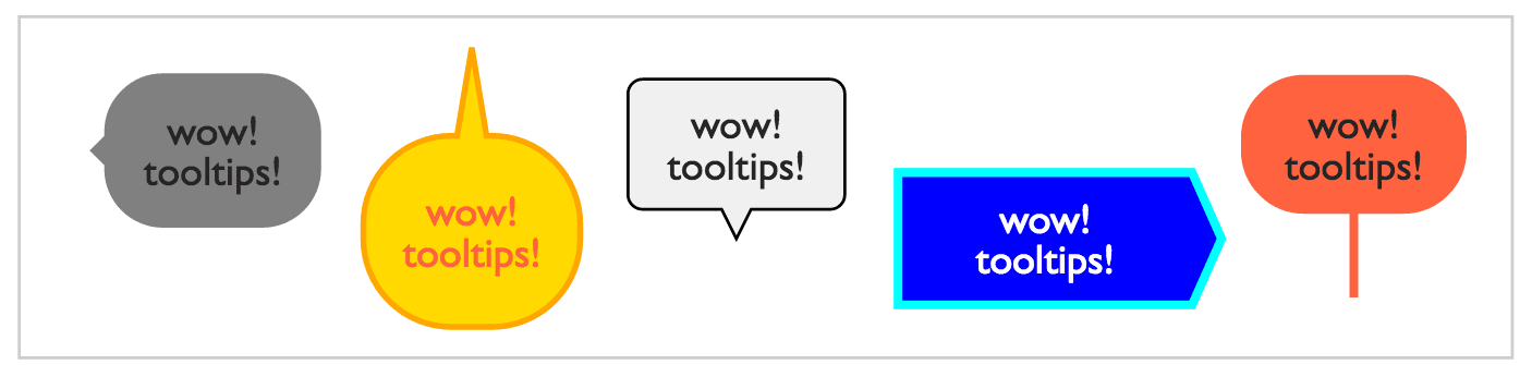 Tooltips with different styling variations