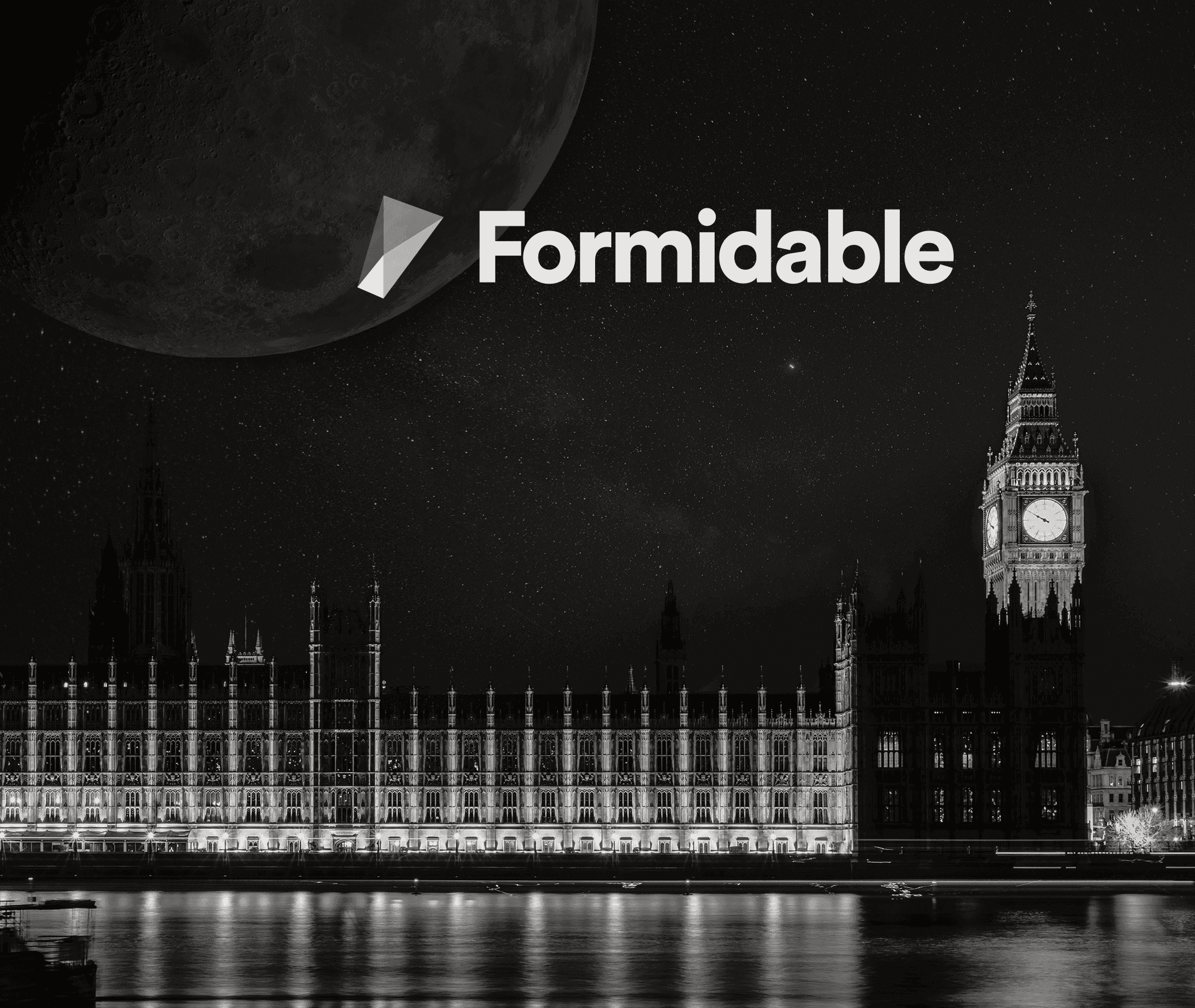 Formidable logo on London night sky