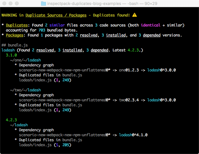 scenario 3.b default DuplicatesPlugin verbose report